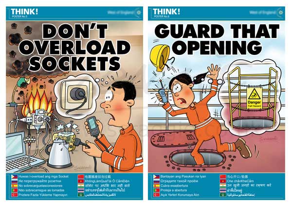 Cartoon Illustration Gallery: Health and Safety posters