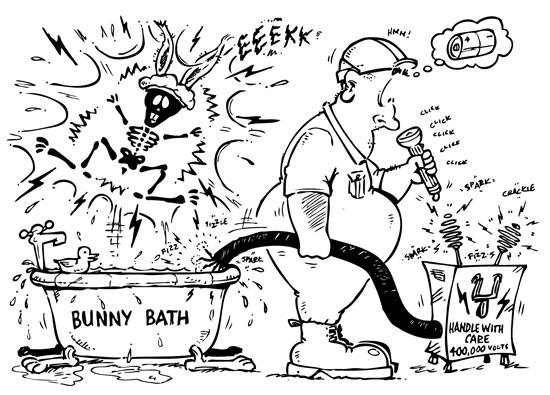 Health and Safety cartoon for BP Wytch Report magazine