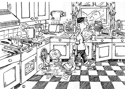 Cartoon illustration for local area social services presentation