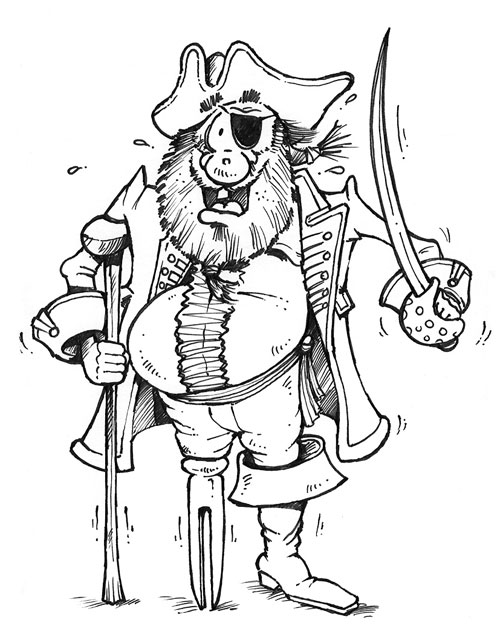 Cartoon pirate - series of illustrations for theatre group