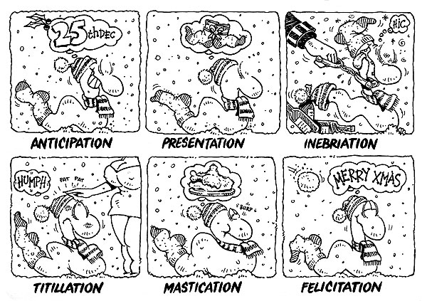 Comic strip corporate Christmas card