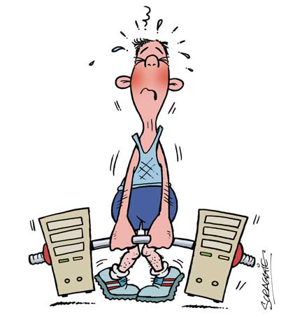 Cartoon weightlifter