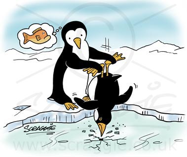 Penguin cartoon gag