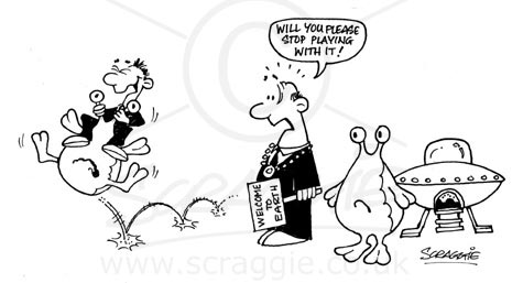 Space hopper gag cartoon