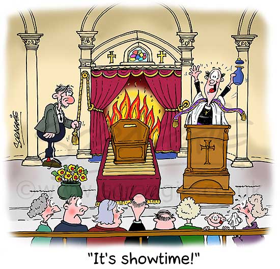 Cremation fun cartoon