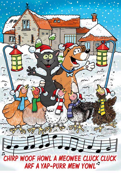 Corporate cartoon Christmas card