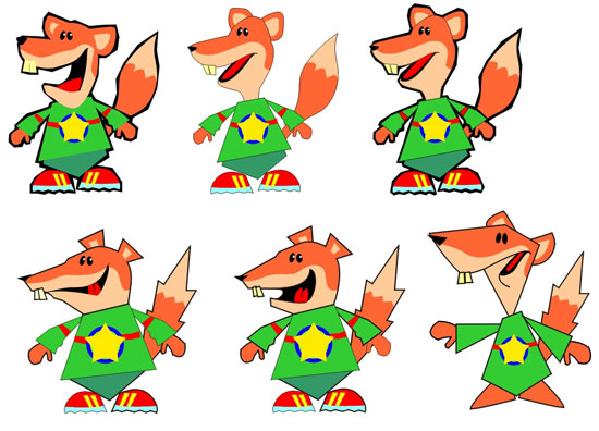 Character designs for Basil Brush website and on screen animations - Entertainment Rights