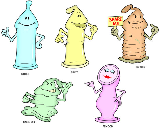 Condom character designs for 'The Beat Project' website