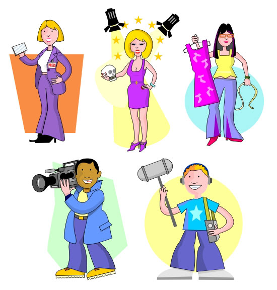 'Guide to Jobs in TV' - character designs for Skillset website