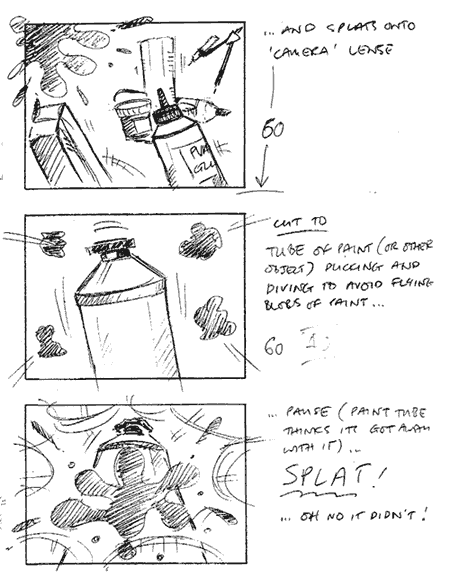 Storyboard for Art Attack title sequence - CiTV